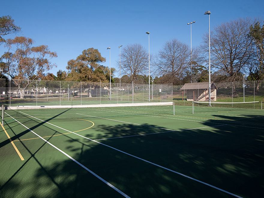 Courts set up for a cardio tennis session